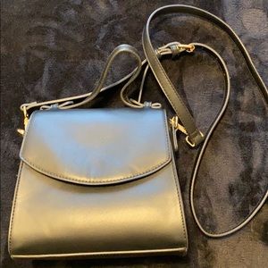 Black and Gold faux leather purse
